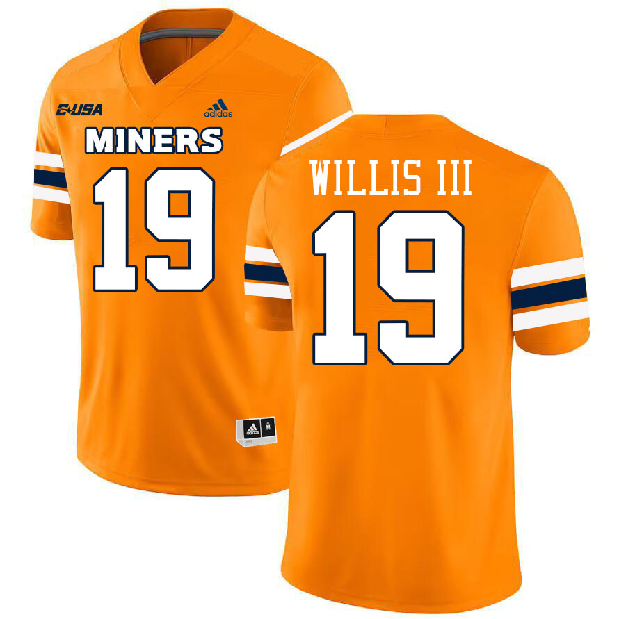 #19 Eric Willis III UTEP Jersey,UTEP Miners College Football Jersey,Uniforms-Orange